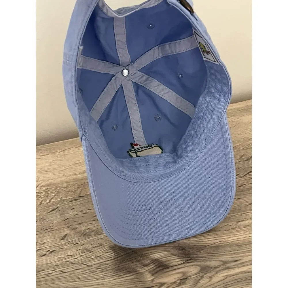 Lot of 2 Masters Golf strapback hat 2010 navy blue light blue American Needle